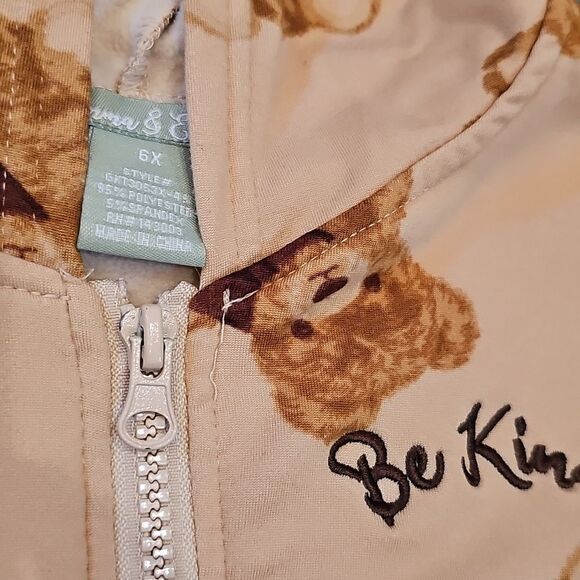 Teddy Bear Be Kind Zip Up Hoodie 6X - Picture 2 of 10